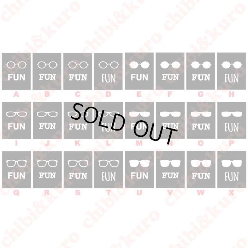 画像2: ★２枚以上がお得★メガネタグ/FUNアイロンシート【枠あり・なし】 (2)