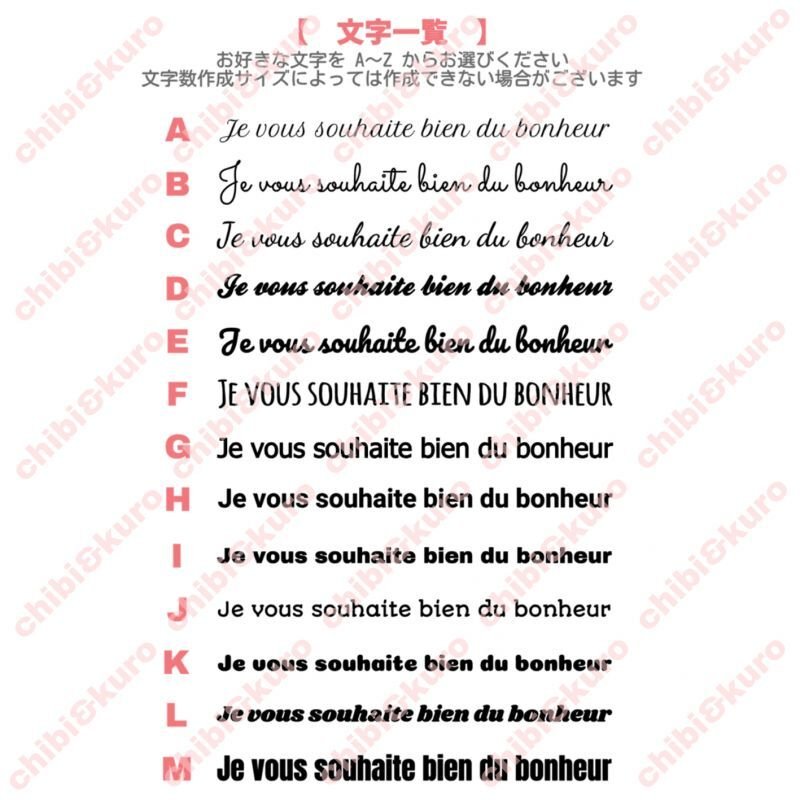 画像3: サイズ&文字が選べることわざステンシルシート★あなたの幸せを心から願っています/Je vous souhaite bien du bonheur (3)