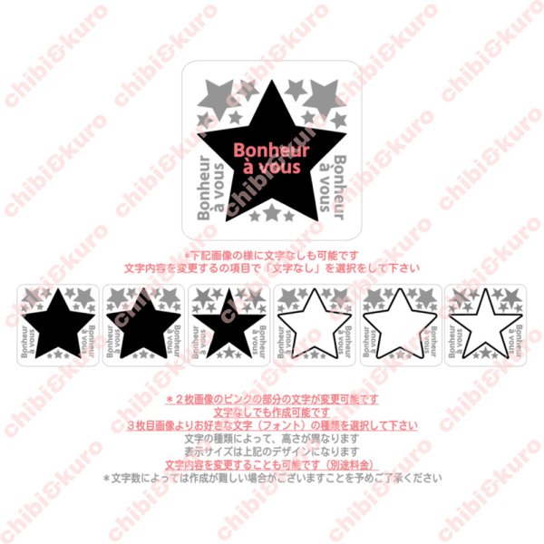 画像2: 【文字変更可能】星＆文字ロゴ アイロンシート｜スター×オリジナル文字入れ・Tシャツやバッグのワンポイントに (2)