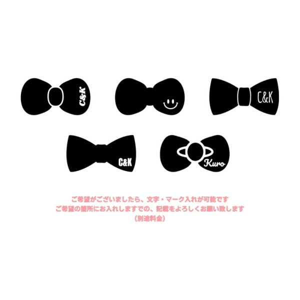 画像2: 【文字入れ対応デザインあり】選べるフェイク蝶ネクタイ＆りぼん アイロンシート｜名入れ・カラー変更OK (2)