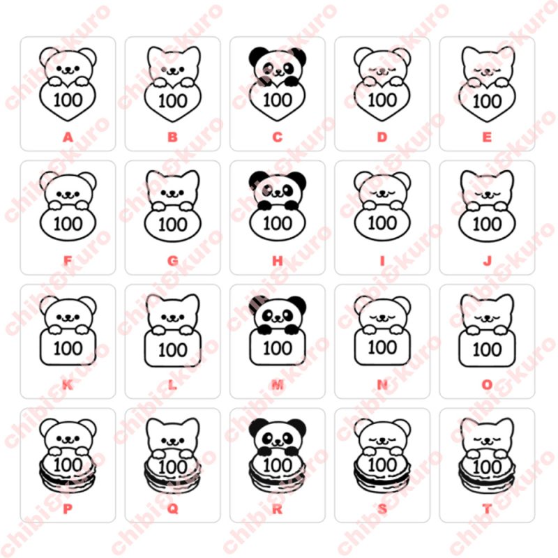 画像1: オリジナルあにまるサイズタグシートA【6枚set】 (1)