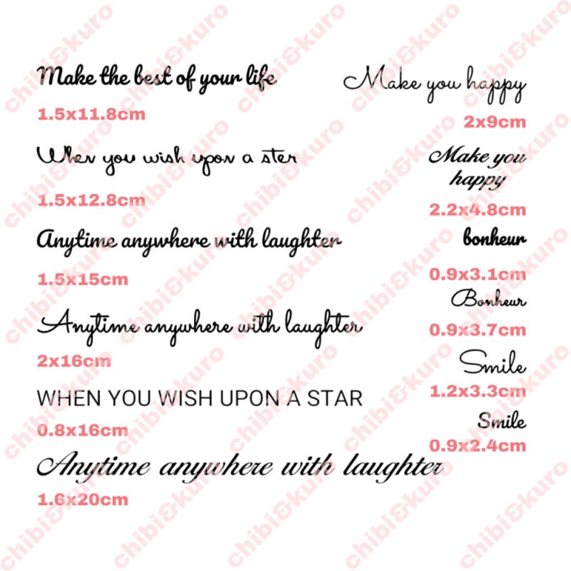 画像2: サイズ選び不要★オリジナル文字セット【C 筆記体etc】20x11cm (2)