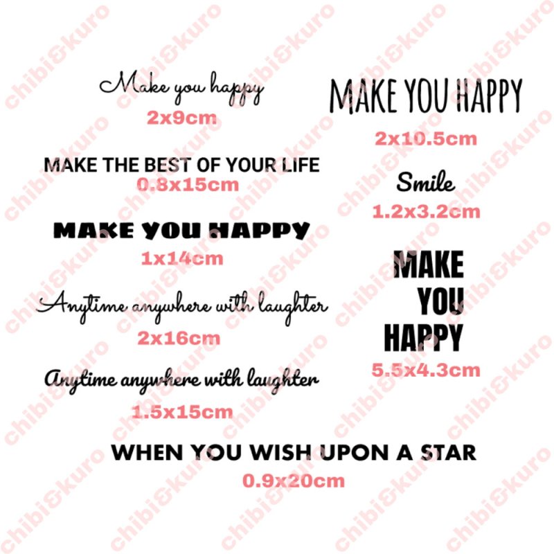 画像2: サイズ選び不要★オリジナル文字セット【A  MIX文字】20x11cm (2)