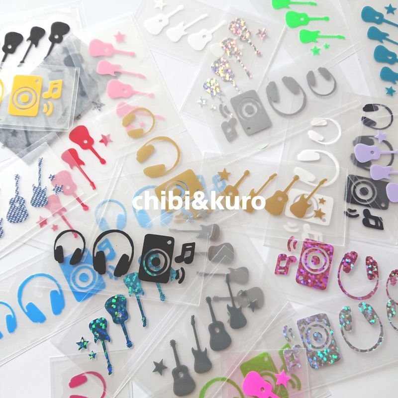 画像2: 【5円セール】はがし済★音楽ミニシルエット  (2)