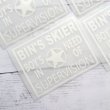 画像2: ２枚まで【100円セール】はがし済★ラベルステッカー風アイロンシート 10x7.7cm★フロッキーホワイト (2)