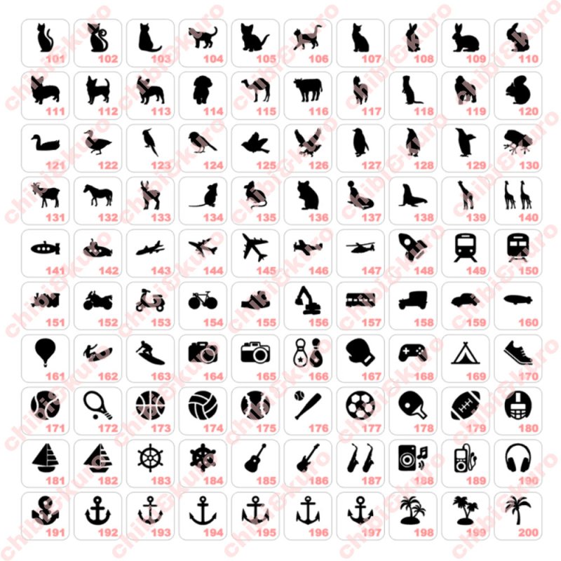 画像2: 【文字入れ可能】シルエットアイロンシート300種類 (2)
