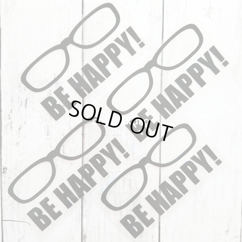 画像1: 【50%OFF】はがし済★メガネBE HAPPY・113x6.5cm・ブラック (1)
