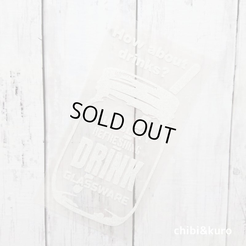 画像1: 【50%OFF】はがし済★メイソンジャーアイロンシート【G】18x9cm・ラメホワイト (1)