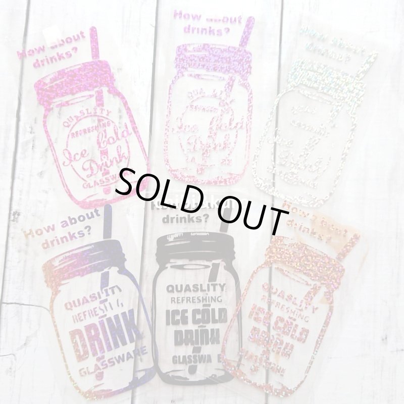 画像1: 【70％OFF】はがし済★メイソンジャーアイロンシート【B品ホログラム】12ｘ6ｃｍ (1)