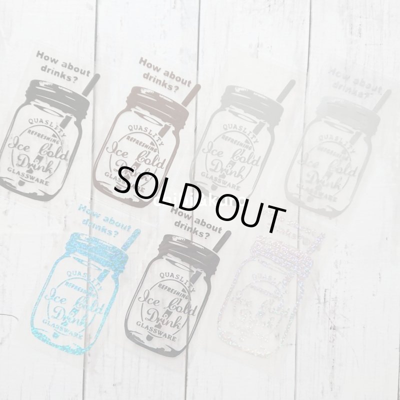 画像1: 【60％OFF】はがし済★メイソンジャーアイロンシート【F】14ｘ7ｃｍ・17ｘ8.5ｃｍ (1)