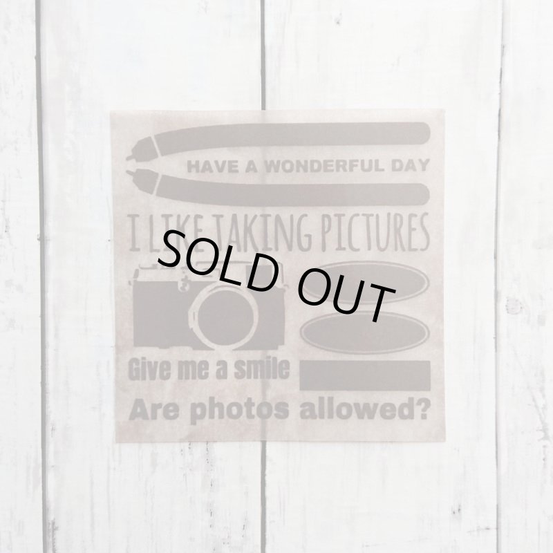 画像1: 【20%OFF】はがし済★カメラロゴセット 12x12cm・フロッキーブラウン (1)