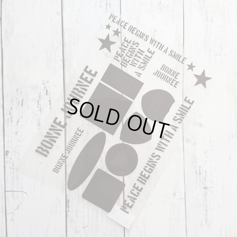 画像1: 【30⇒50%OFF】はがし済★ステンシル風文字ロゴアイロンシートセット 18x26cm ラバーブラウン (1)