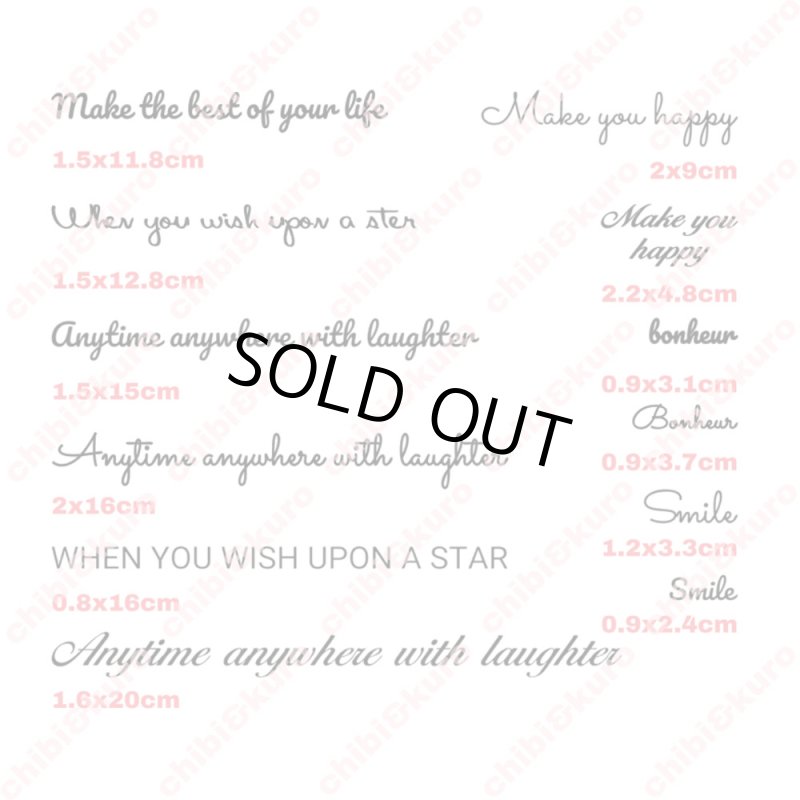 画像3: 【20%OFF】はがし済★オリジナル文字セット【筆記体etc】20x11cm (3)