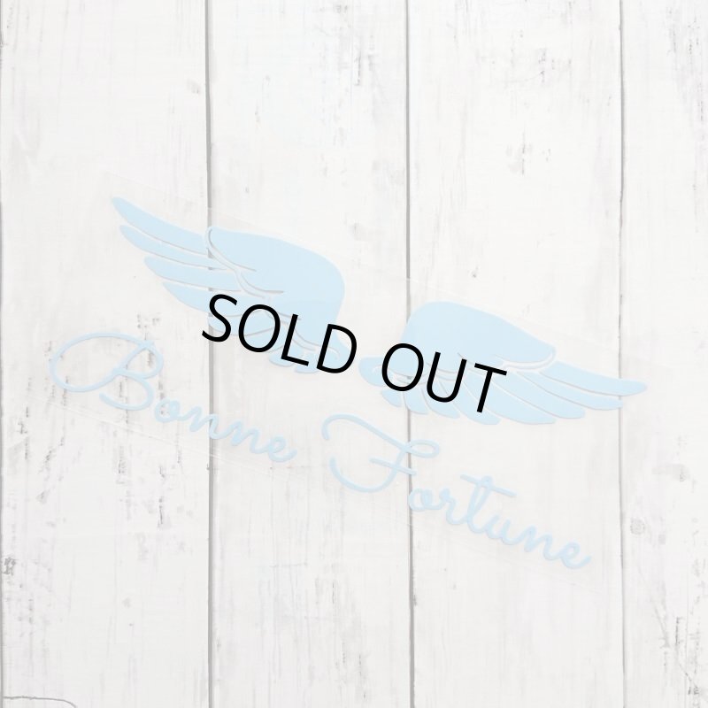 画像1: 【40%OFF】はがし済み★天使の羽アイロンシート・25x9.3cm・ラバーパステルブルー (1)