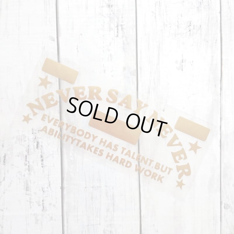 画像1: 【40％OFF】はがし済み★アメカジ風丸文字ロゴアイロンシート・20ｘ7.3ｃｍ・ラバーゴールド (1)