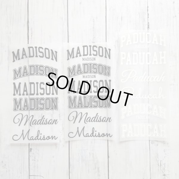 画像2: 【50％OFF】はがし済み★文字ロゴ【Madison】【Paducah】シート・10ｃｍ幅・6枚セット・お買い得シート (2)