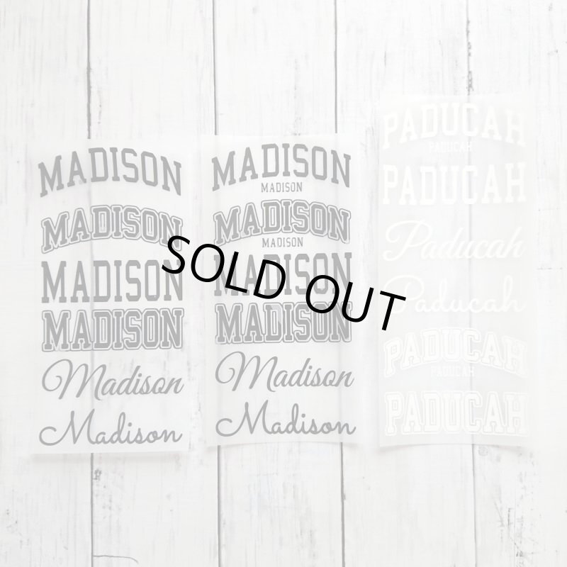 画像2: 【50%OFF】はがし済み★文字ロゴ【Madison】【Paducah】シート・10cm幅・6枚セット・お買い得シート (2)