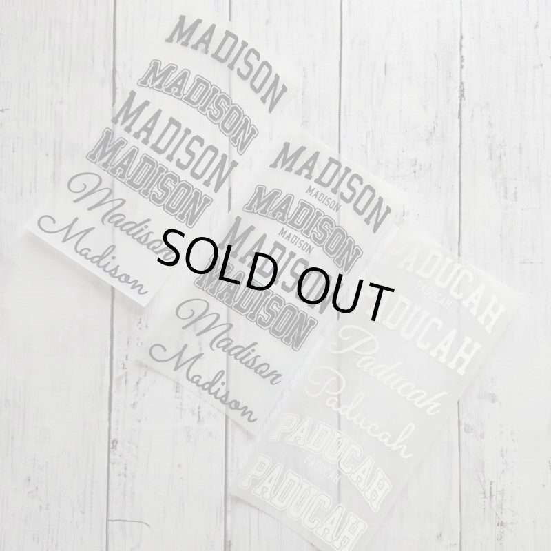 画像1: 【50%OFF】はがし済み★文字ロゴ【Madison】【Paducah】シート・10cm幅・6枚セット・お買い得シート (1)