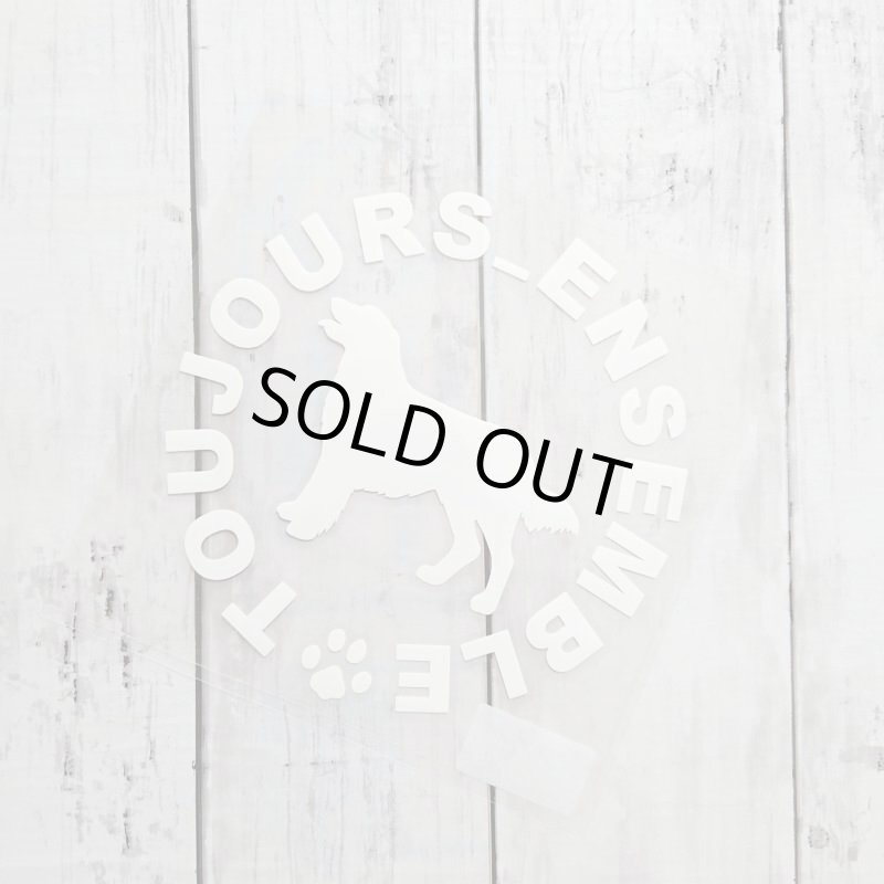 画像1: 【40%OFF】はがし済★わんちゃんいつでも一緒ロゴアイロンシート・16x16cm・ラバーホワイト (1)