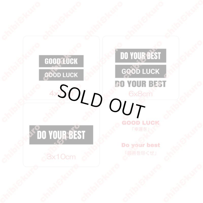 画像2: 【60％OFF】はがし済★GOOD LUCK/幸運を/Do your best/最善を尽くせ/4ｘ7ｃｍ・6ｘ8ｃｍ・3ｘ10ｃｍ (2)