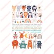 画像2: 在庫限り50％OFF【コールド剥離/旧デザイン】北欧風あにまる＆文字フルカラー転写シートセット　15ｘ21.4ｃｍ (2)
