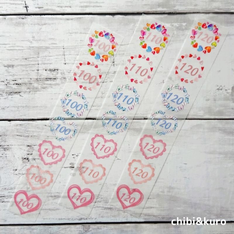 画像2: ガーリーサイズタグフルカラーシート7枚set (2)