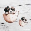画像1: 【試作品60％OFF】オリジナルかっぷわんちゃんフルカラーシート　10ｃｍ・5ｃｍ (1)
