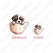 画像2: 【試作品60％OFF】オリジナルかっぷわんちゃんフルカラーシート　10ｃｍ・5ｃｍ (2)