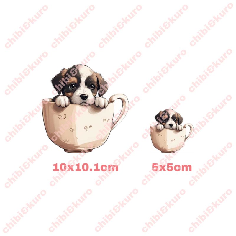 画像2: 【試作品80%OFF】オリジナルかっぷわんちゃんフルカラーシート 10cm・5cm (2)
