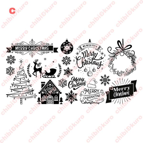 画像1: 【60％OFF】デザインが選べるクリスマスフルカラーシート【2サイズ・6種類】 (1)