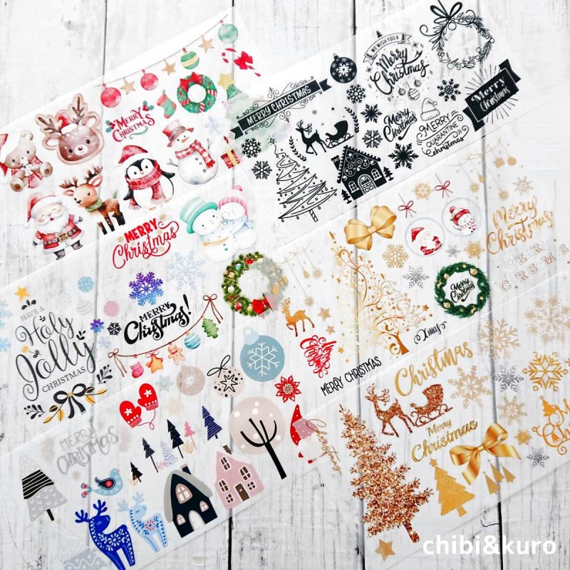 画像1: 【60％OFF】デザインが選べるクリスマスフルカラーシート【2サイズ・6種類】 (1)