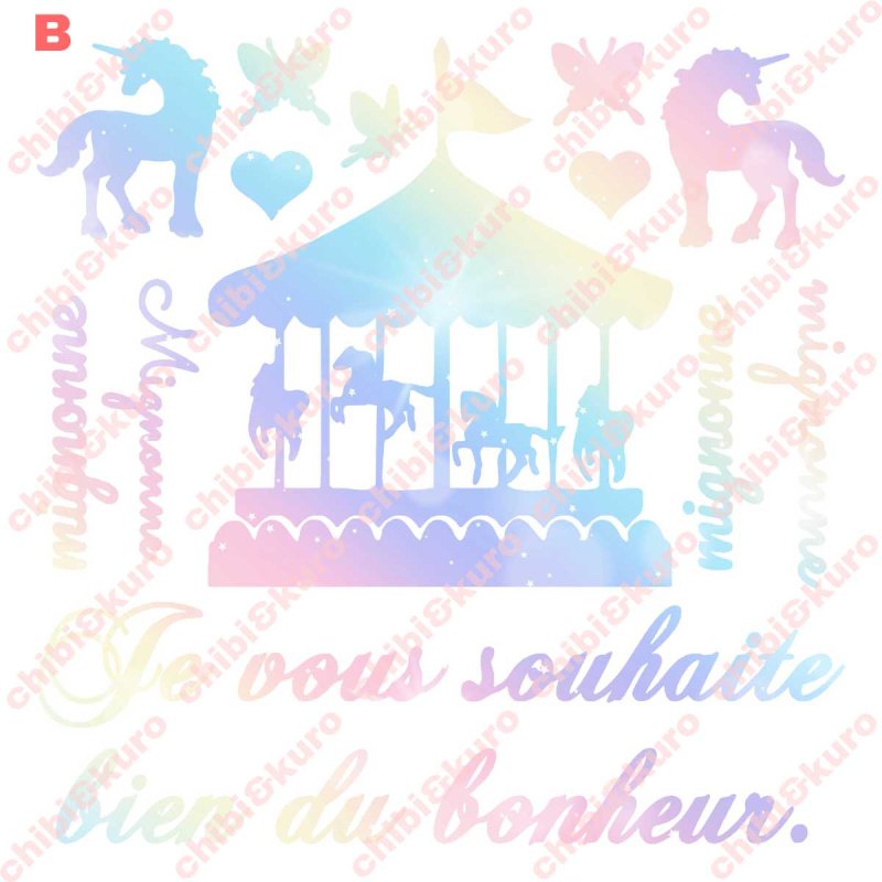 画像3: ぱすてる・ラメ風ガーリーロゴ&文字フルカラーシート (3)