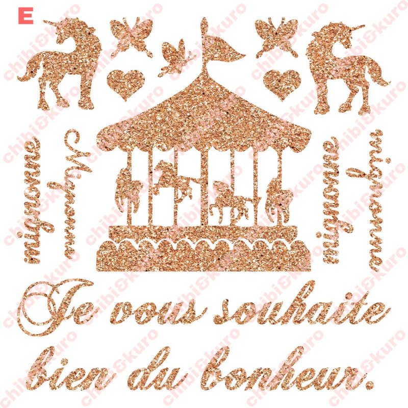 画像6: ぱすてる・ラメ風ガーリーロゴ&文字フルカラーシート (6)