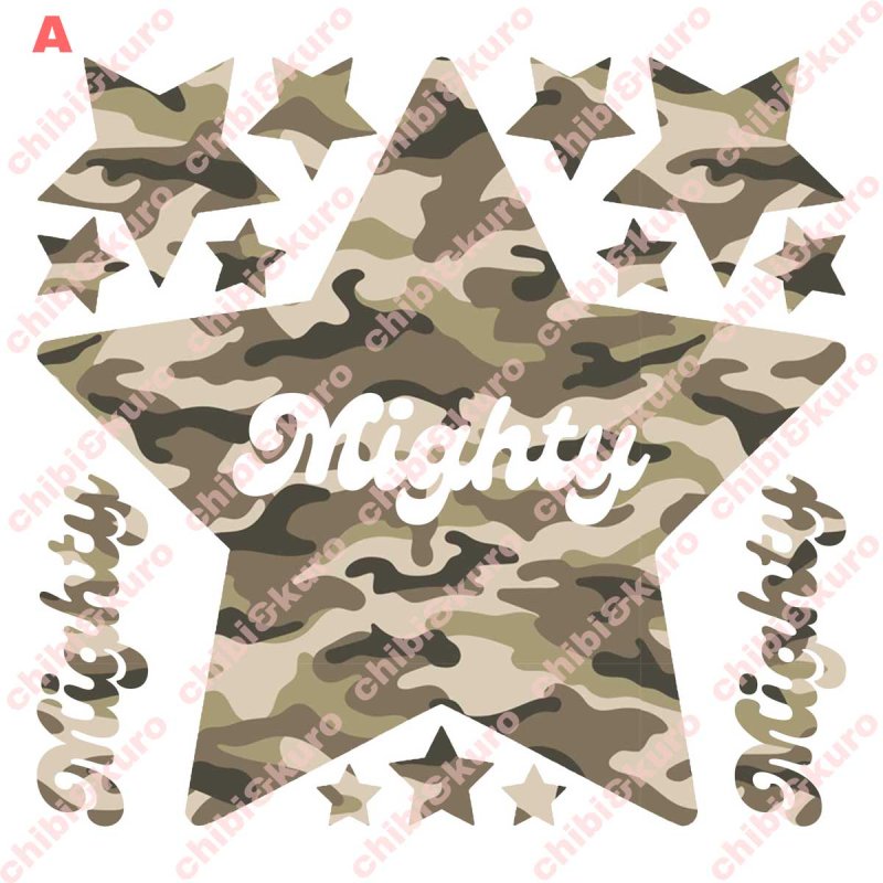 画像2: 模様入り星&文字ロゴシート (2)