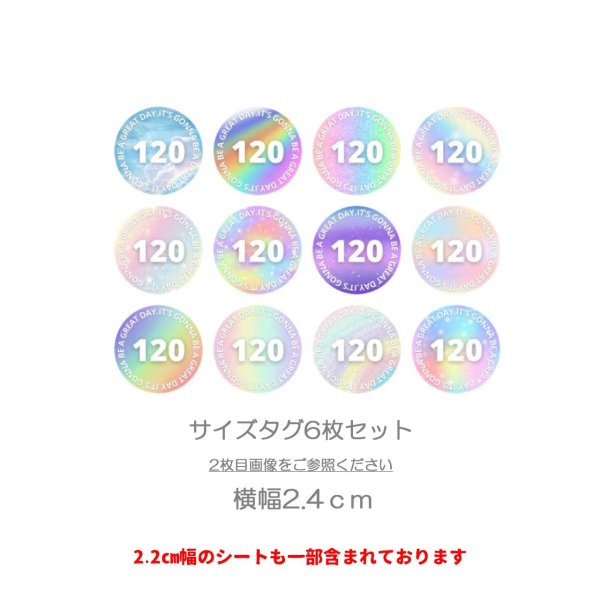 画像1: 【50%OFF】カラフルサイズタグフルカラーシート6枚set (1)