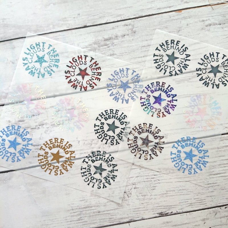 画像1: 【お試し販売・30％OFF】There is always light behind the clouds/雲の向こうは、いつも青空文字フルカラー転写シート◆5cm幅・6枚セット (1)