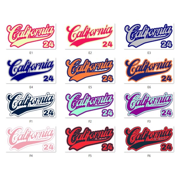 画像3: 選べる24デザイン◆ベースボールロゴフルカラーシート【Brooklyn・California】 (3)