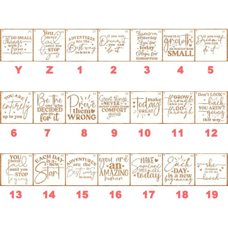 画像3: 【30%OFF】ステンシル【6】10x5cm・10x10cm (3)