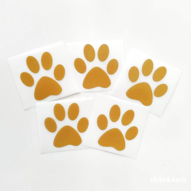 画像1: 【50％OFF】肉球フルカラー転写シート◆3cm幅・3.5cm幅◆ゴールド (1)