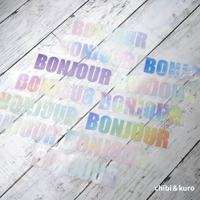 画像2: 【30％OFF】BONJOURフルカラー転写シート◆15ｘ3.5ｃｍ◆パステルカラー (2)