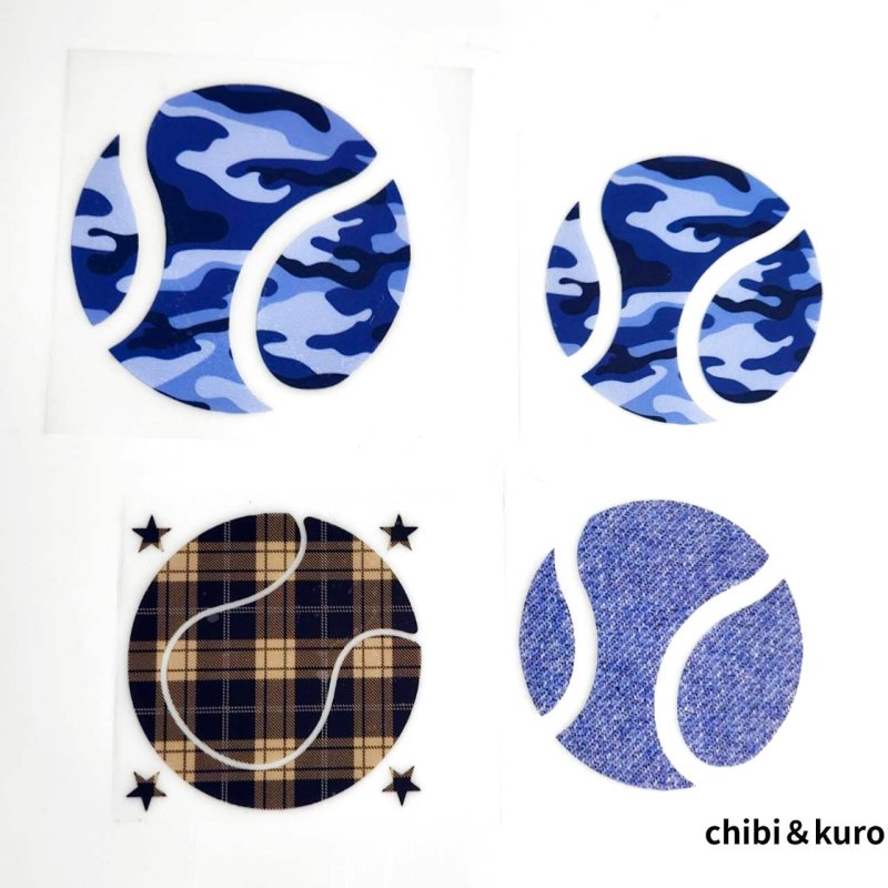 画像1: 【50％OFF】柄テニスボールルカラー転写シート◆5ｃｍ・6ｃｍ (1)