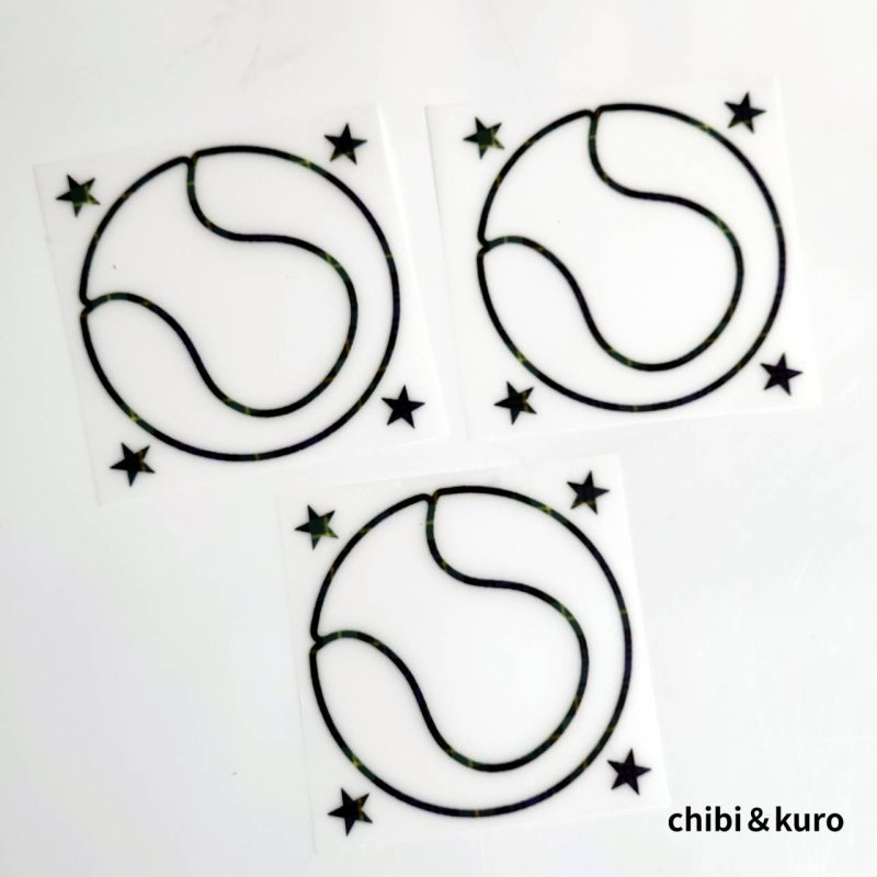 画像1: 【60％OFF】チェック柄テニスボールルカラー転写シート◆6ｃｍ (1)