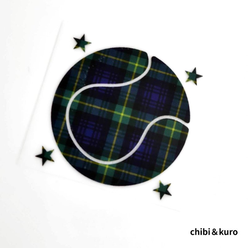 画像2: 【50％OFF】チェック柄テニスボールルカラー転写シート◆5ｃｍ (2)