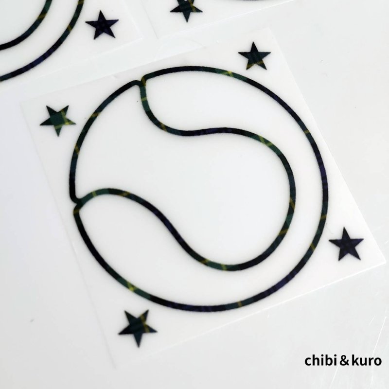 画像2: 【60％OFF】チェック柄テニスボールルカラー転写シート◆6ｃｍ (2)