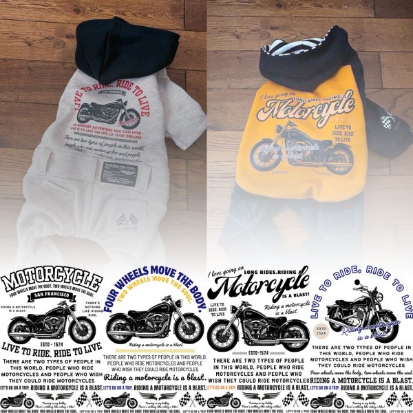 画像1: 選べる全18種類◆バイクset フルカラーアイロンシート【縦長】｜バイク・モーターサイクルデザイン (1)