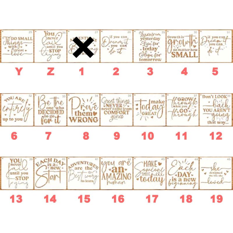 画像3: 【在庫処分50％OFF】ステンシル【6】10x5cm・10ｘ10ｃｍ (3)