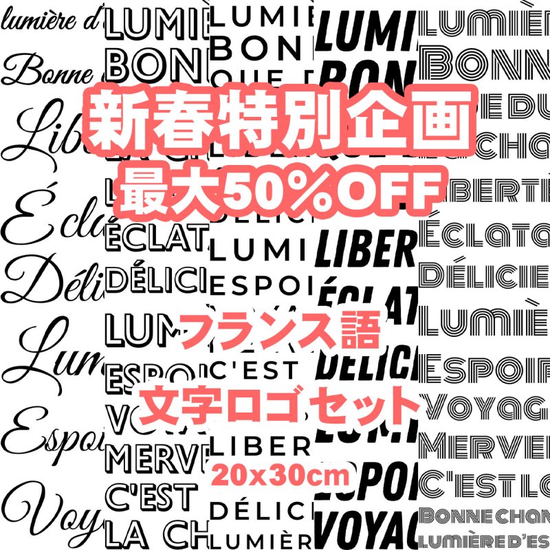 画像1: 新春特別企画第１弾〜1/26まで◆枚数が増えるとお得・最大50％off◆お好きなカラーに変更可◆フランス語文字ロゴフルカラーシート　20ｘ30ｃｍ【全16種類】 (1)