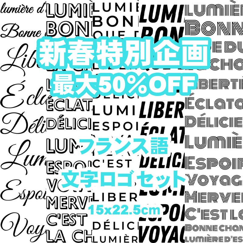 画像1: 新春特別企画第１弾〜1/26まで◆枚数が増えるとお得・最大50％off◆お好きなカラーに変更可◆フランス語文字ロゴフルカラーシート　15Ｘ22.5ｃｍ【全16種類】 (1)