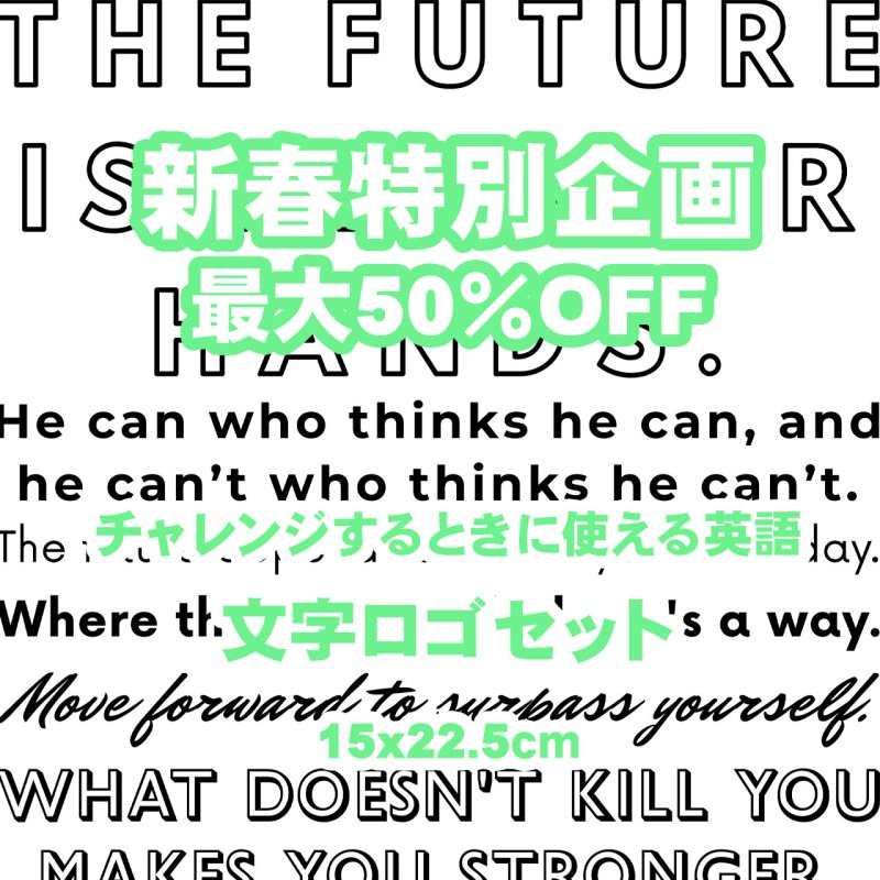 画像1: 新春特別企画第２弾〜2/2まで◆枚数が増えるとお得・最大50％off◆お好きなカラーに変更可◆チャレンジするときに使う英語ロゴフルカラーシート　15ｘ22.5ｃｍ (1)