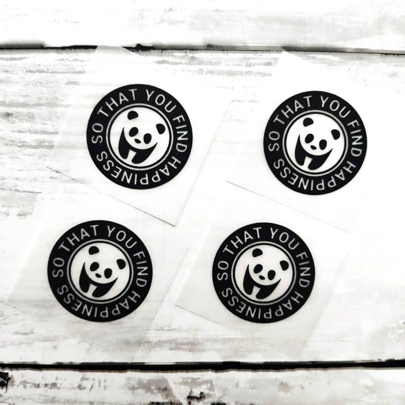 画像1: 【30円SALE】フルカラーお試し価格★ぱんだロゴシート・３ｃｍ (1)